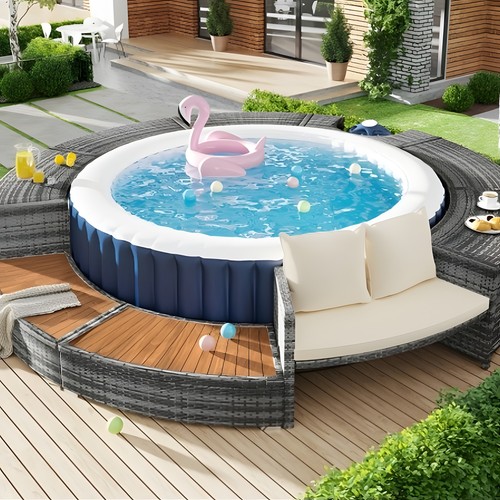 Salon jardin luxe avec spa - jardin,